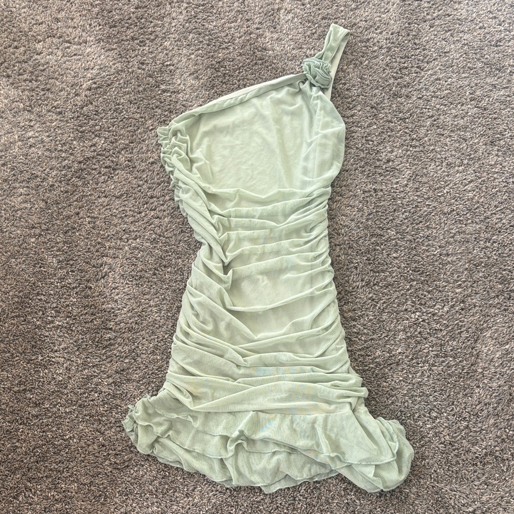 Lucy in the Sky Mint One-Shoulder Dress
